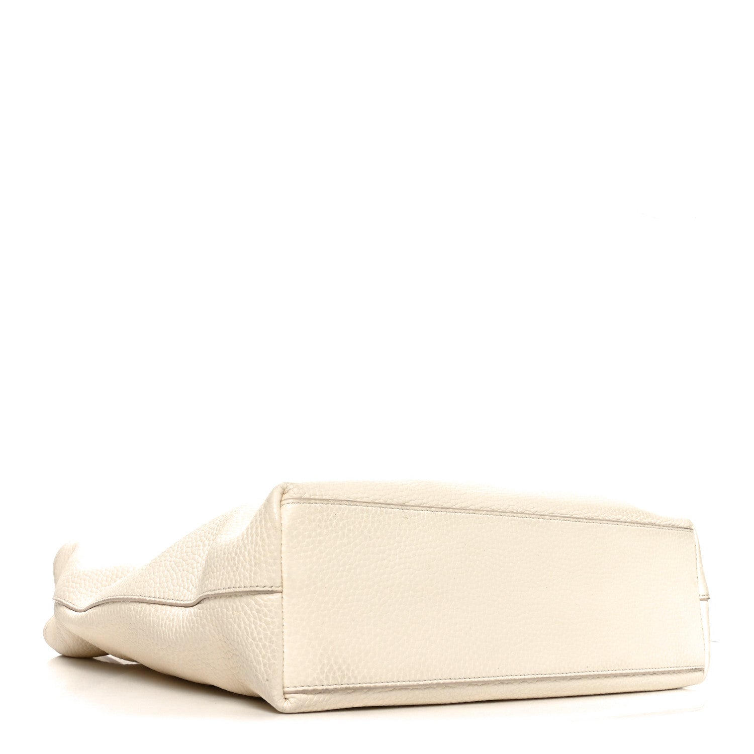 Grained Calfskin Medium Portfolio Tote Ivory