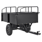 Heavy Duty ATV Trailer Steel Dump Cart, 750-Pound 15 Cubic Feet, Garden Utility Trailer with Removable Sides for Riding Lawn Mower Tractor