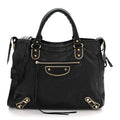 Chevre Gold Metallic Edge Hardware Velo Black