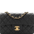 Metallic Caviar Quilted Mini Rectangular Flap Black