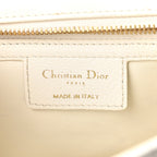 Supple Calfskin Cannage Medium Caro Bag Ivory