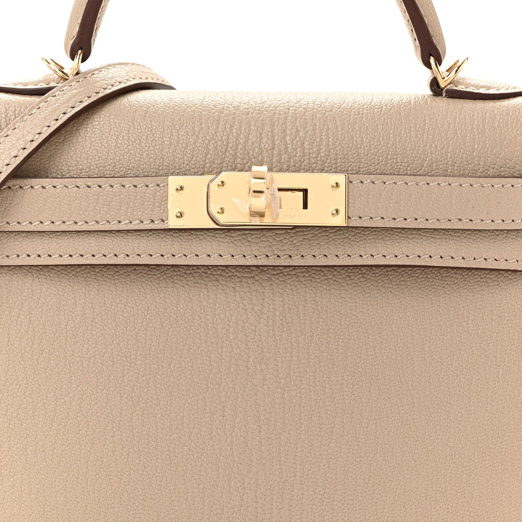 Chevre Mysore Horseshoe Mini Kelly Sellier 20 Gris Tourterelle Rose Mexico