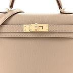 Chevre Mysore Horseshoe Mini Kelly Sellier 20 Gris Tourterelle Rose Mexico