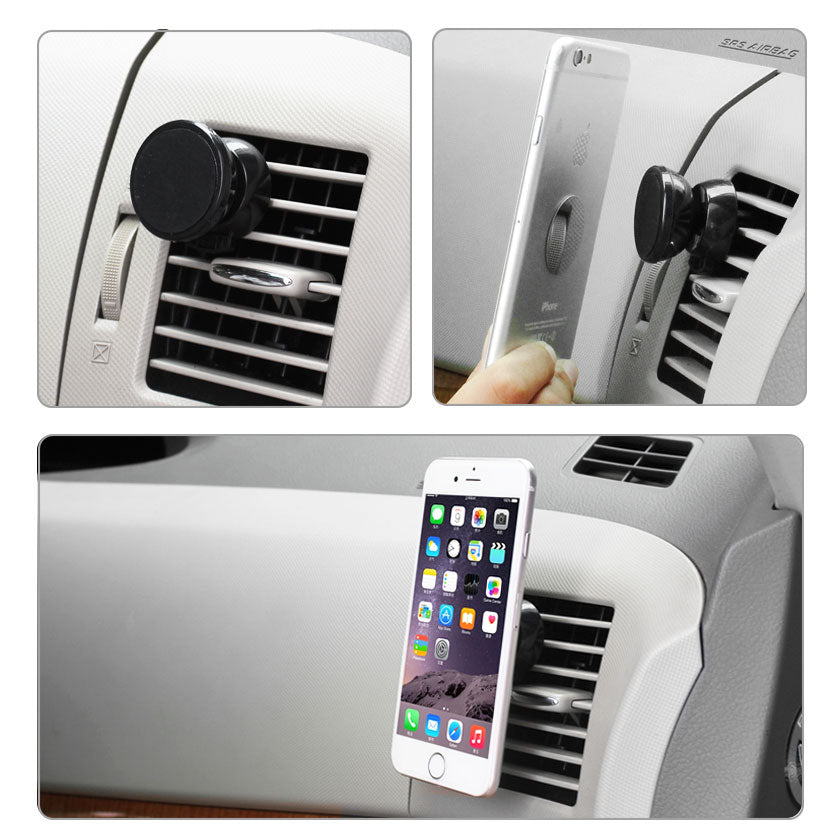 Reiko Universal Air Vent Magnetic Car Mount Phone Holder In Black