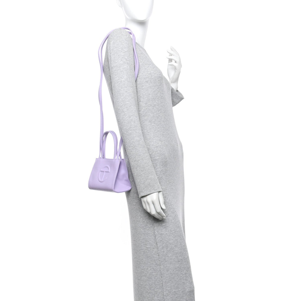 Vegan Leather Small Shopping Bag Lavender