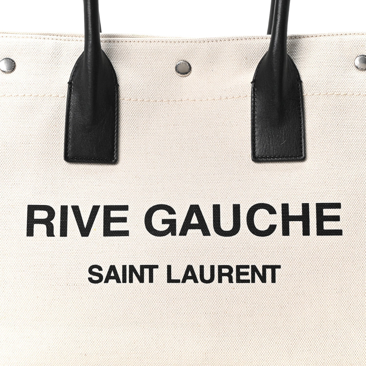 Linen Calfskin Small Rive Gauche Tote Greggio Natural