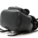 Glazed Aged Calfskin Quilted Small Duma Drawstring Backpack Black