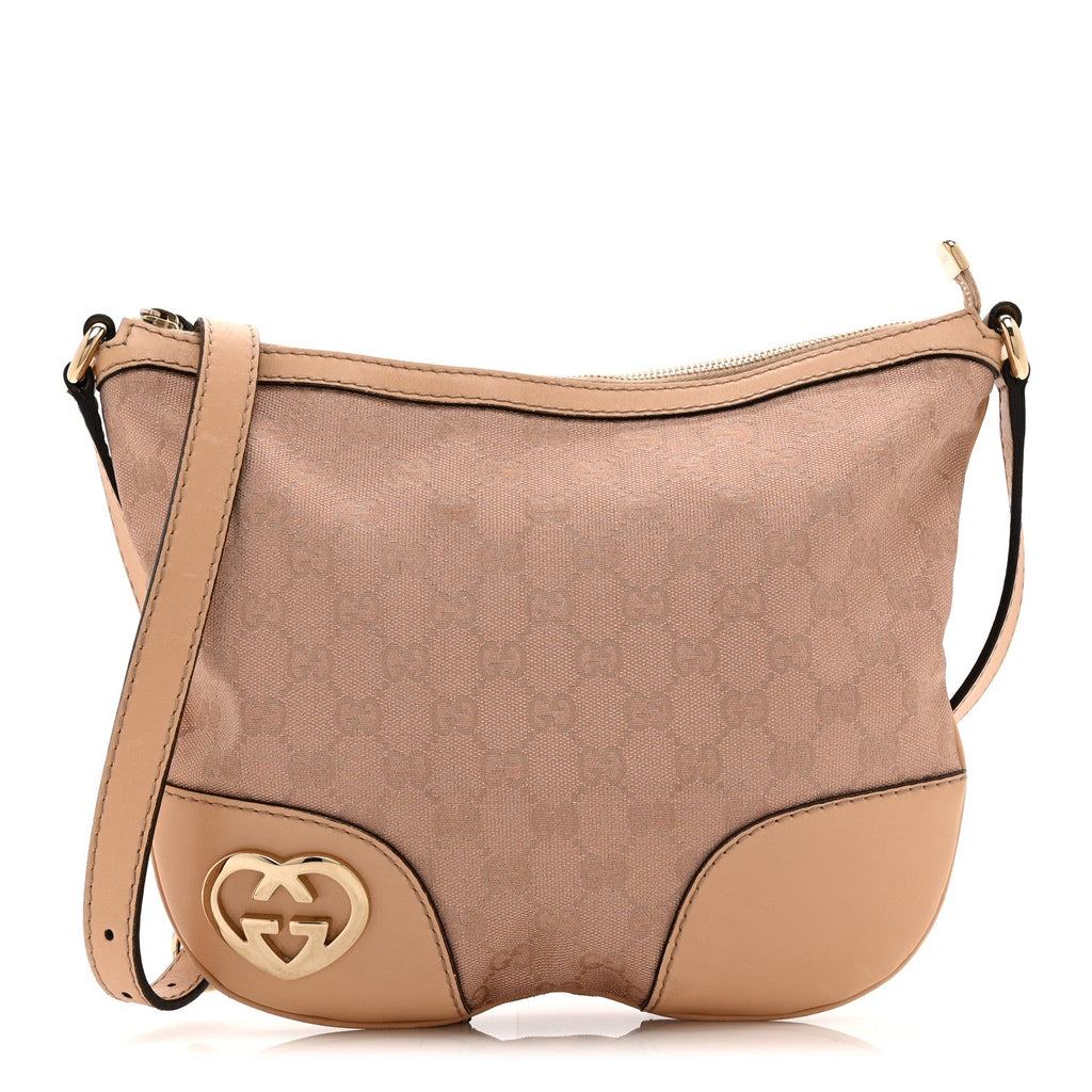 Metallic Monogram Small Lovely Heart Messenger Pink