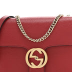 Dollar Calfskin Small Interlocking G Shoulder Bag Red