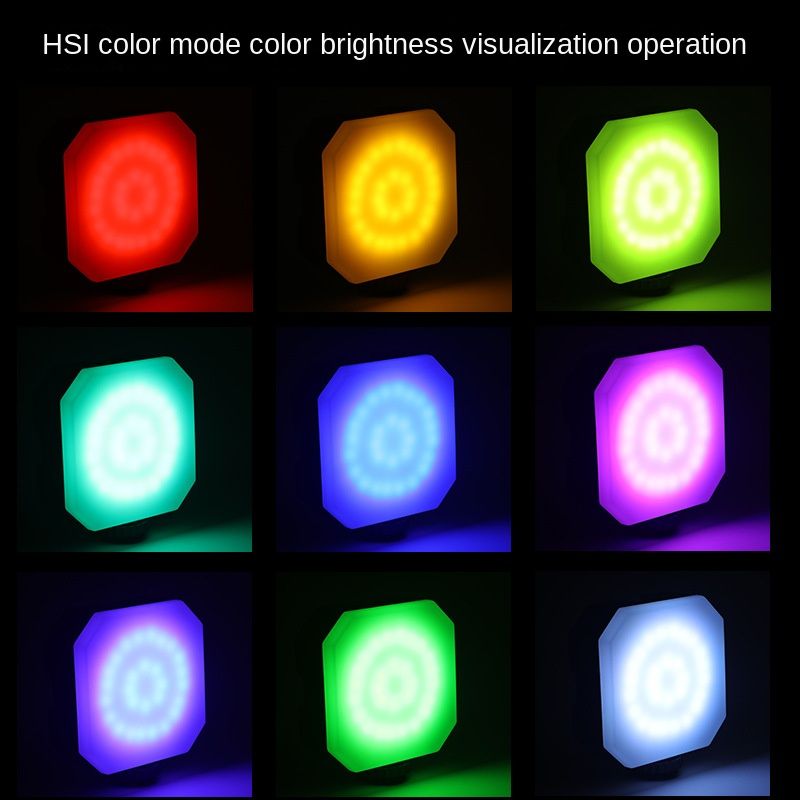 Full color RGB pocket fill light  version mini mobile phone live broadcast square fill light camera photography portable led light
