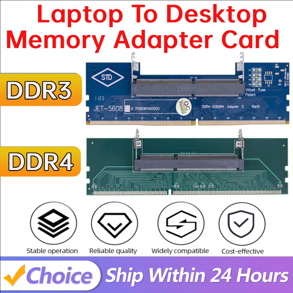 Laptop to Desktop Memory Adapter Card for DDR4 RAM