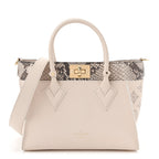 Calfskin Karung Snakeskin Mahina On My Side PM Quartz White