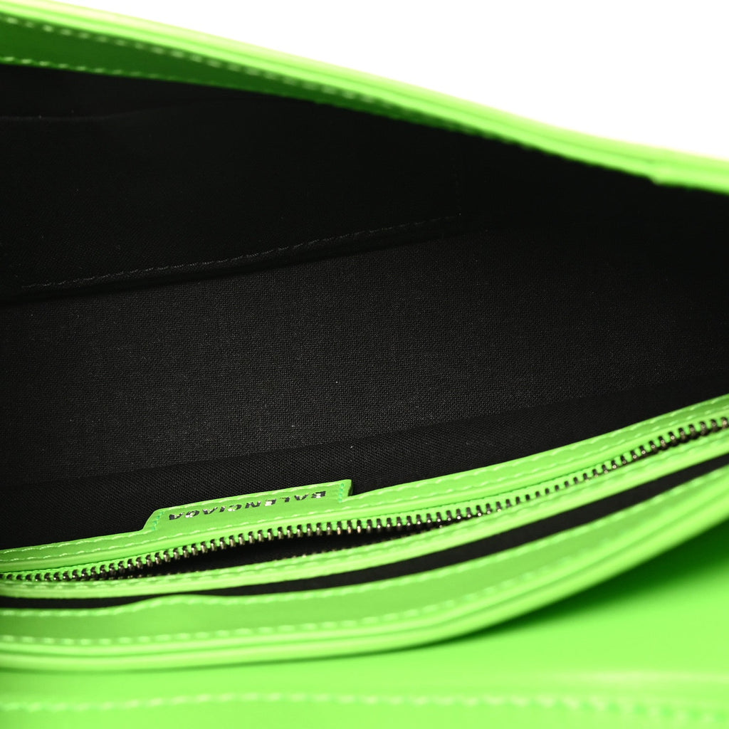 Smooth Calfskin Small Lindsay Shoulder Bag Acid Green
