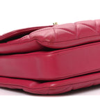 Lambskin Quilted Small Trendy CC Flap Dual Handle Bag Dark Pink