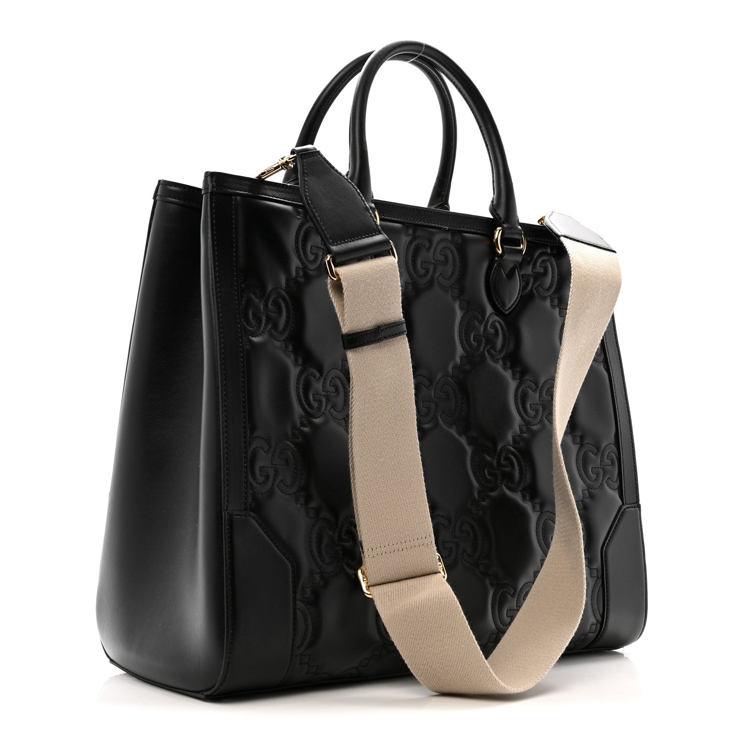 Calfskin GG Matelasse Tote Bag Black