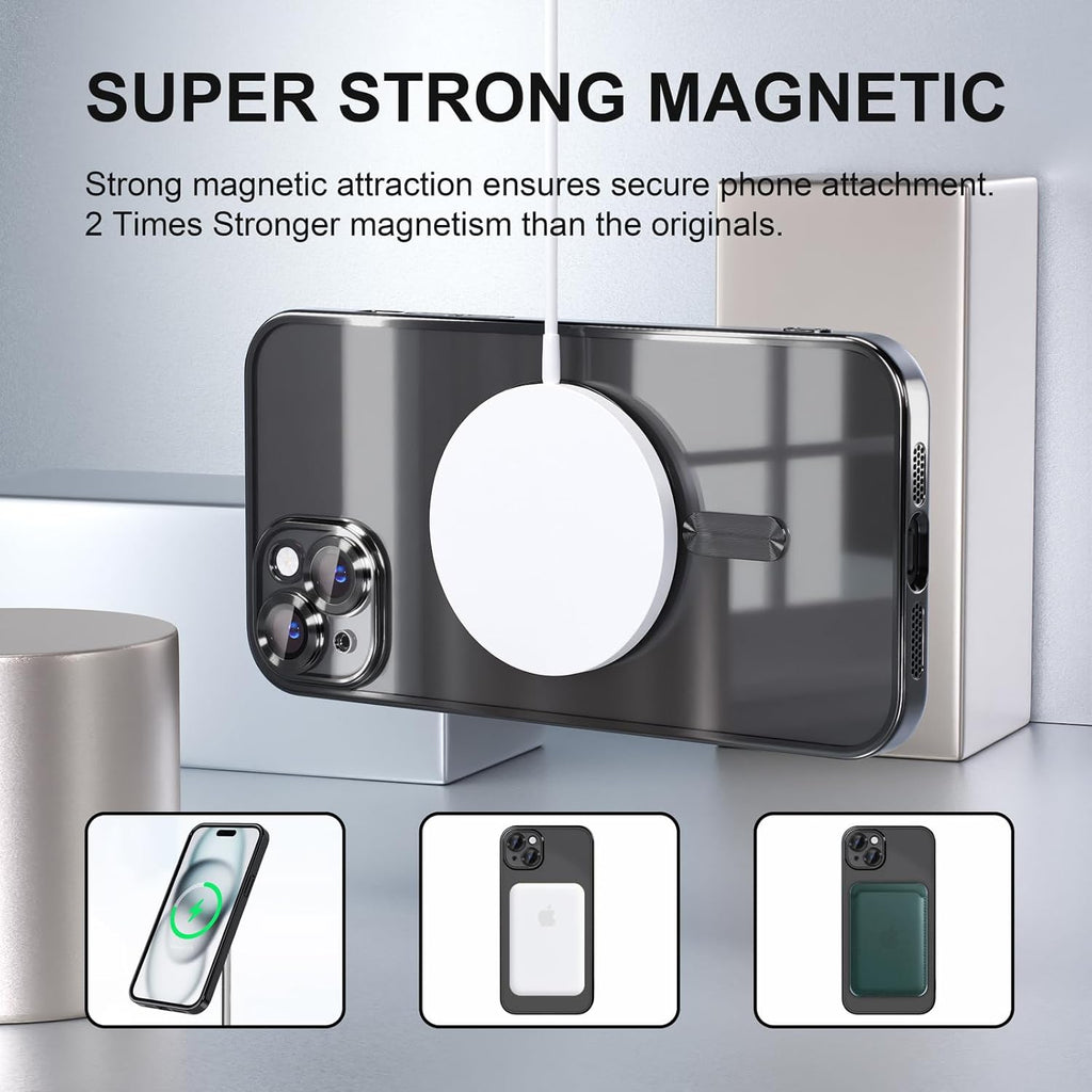 Entronix Bundle Compatible with iPhone 15 - [Magnetic] Luxury Glossy Case & 1 Clear Screen Protector