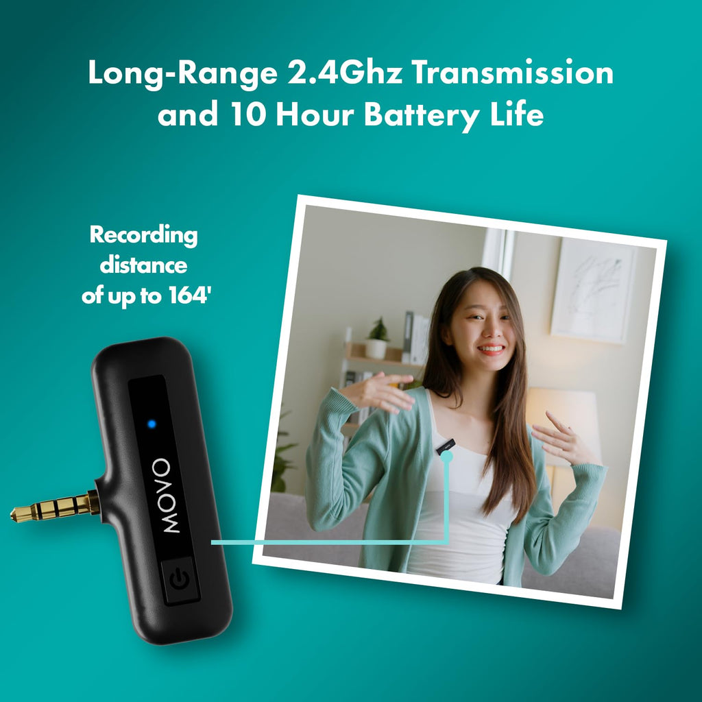 Movo Wireless Mini 2.4GHz Wireless Lav Microphone