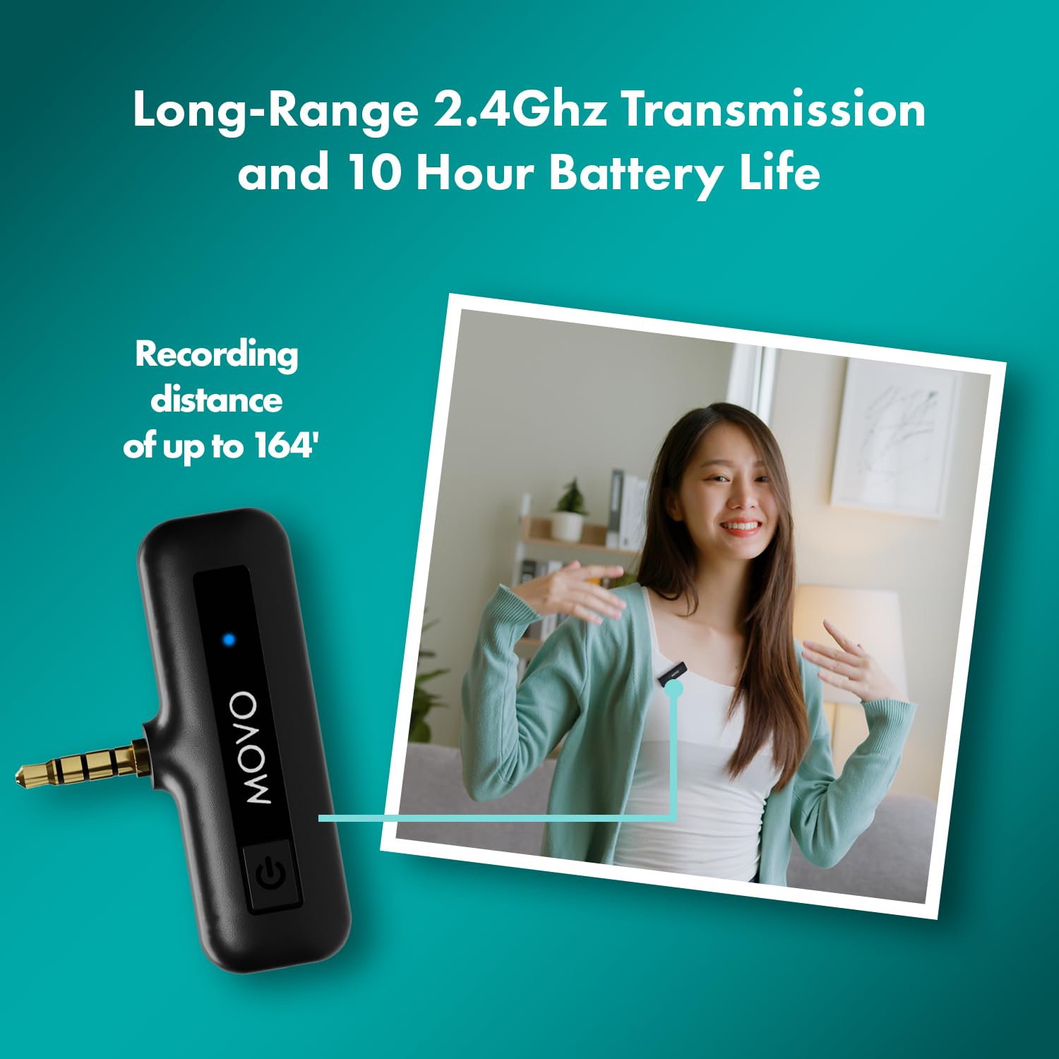 Movo Wireless Mini 2.4GHz Wireless Lav Microphone