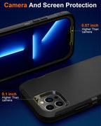 Entronix Bundle Compatible with iPhone 13 Pro - Heavy Duty Case & 2 Clear Screen Protectors