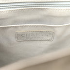 Iridescent Calfskin Chevron Quilted Small Urban Spirit Backpack Silver