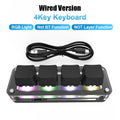 Programming Macro Custom Knob Keyboard RGB 4 Key Copy Paste Mini Button Photoshop Gaming Keypad Mechanical Hotswap Macropad - Wired/Red Switch