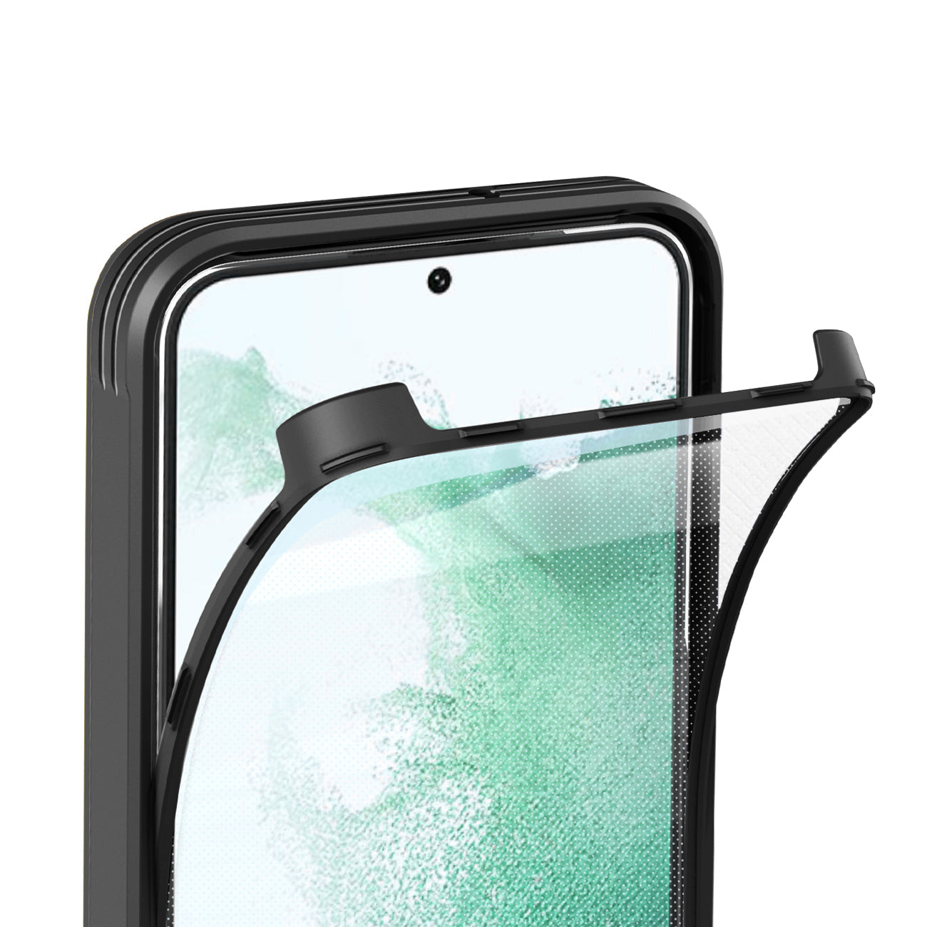 Full Protection With Mobile Phone Protective Film Slide Camera Lens Phone Case For Samsung Galaxy S 22 Plus In Black