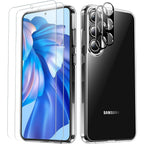 Entronix Bundle Compatible with Galaxy S25 - [Hard] Clear Case, 2 Clear Clear Screen Protector & 2 Camera Lens Protectors