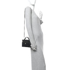 Caviar Quilted Top Handle Slim Vanity With Chain Black