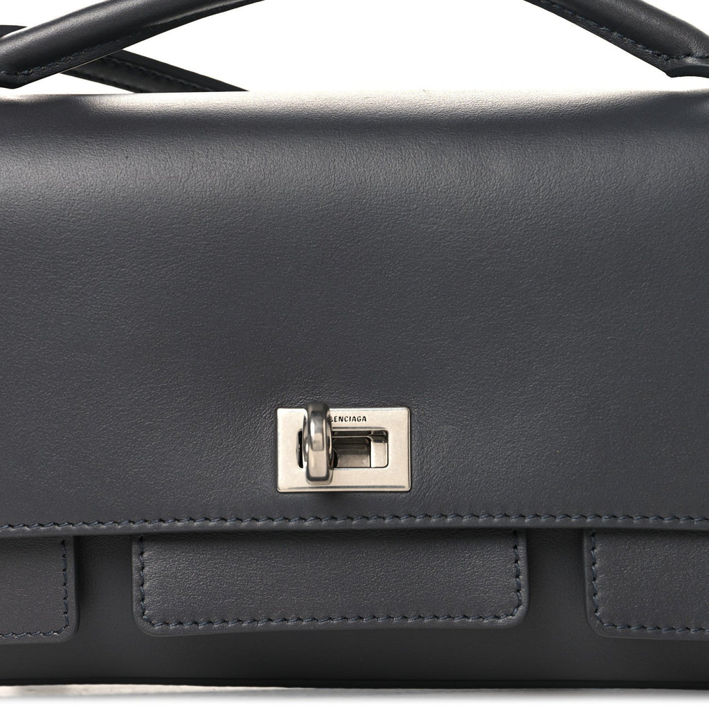 Smooth Calfskin Small Bel Air Clutch On Strap Grey
