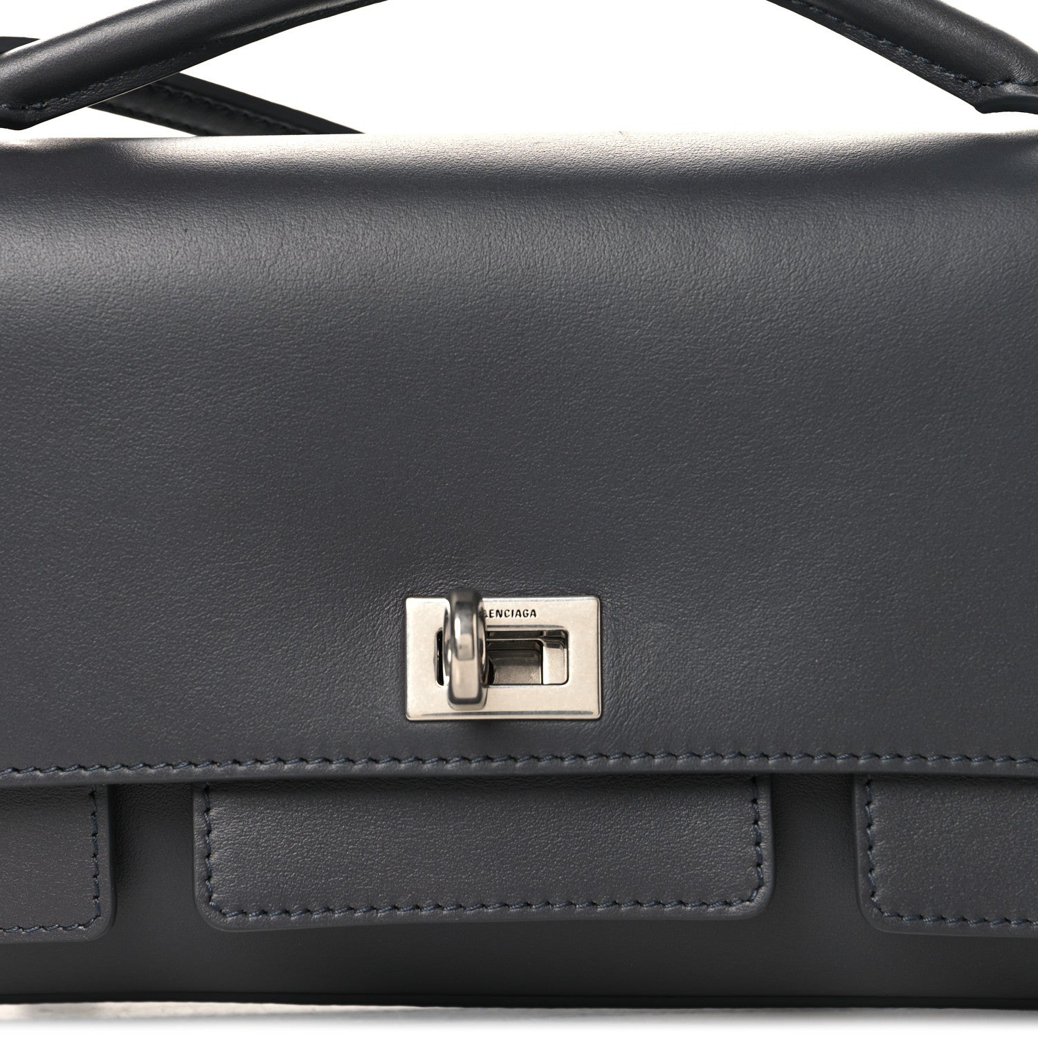 Smooth Calfskin Small Bel Air Clutch On Strap Grey