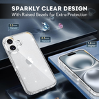 Entronix Bundle Compatible with iPhone 17 - [Hard] Glitter Clear Case, 2 Clear Screen Protector & 2 Camera Lens Protectors