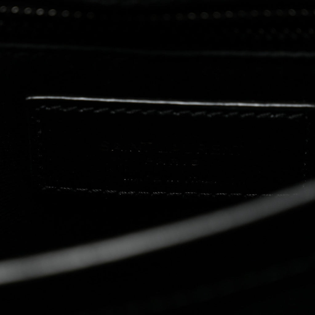 Calfskin Y Quilted Monogram Monochrome Toy Loulou Crossbody Bag Black