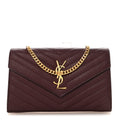 Grain De Poudre Matelasse Chevron Monogram Chain Wallet Rouge Legion