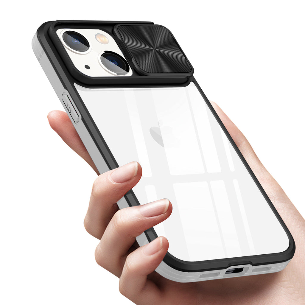 Full Protection With Mobile Phone Protective Film Slide Camera Lens Phone Case For Iphone 14 In Gray