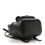 Glazed Aged Calfskin Quilted Small Duma Drawstring Backpack Black