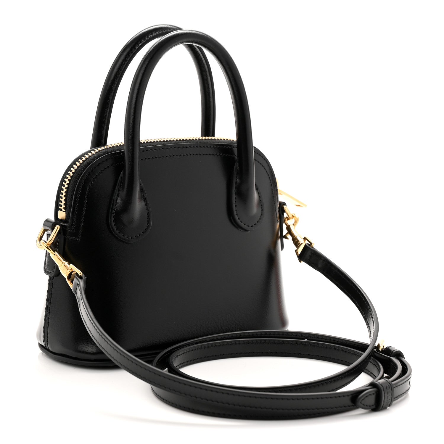Shiny Calfskin Mini Honorine Bag Black