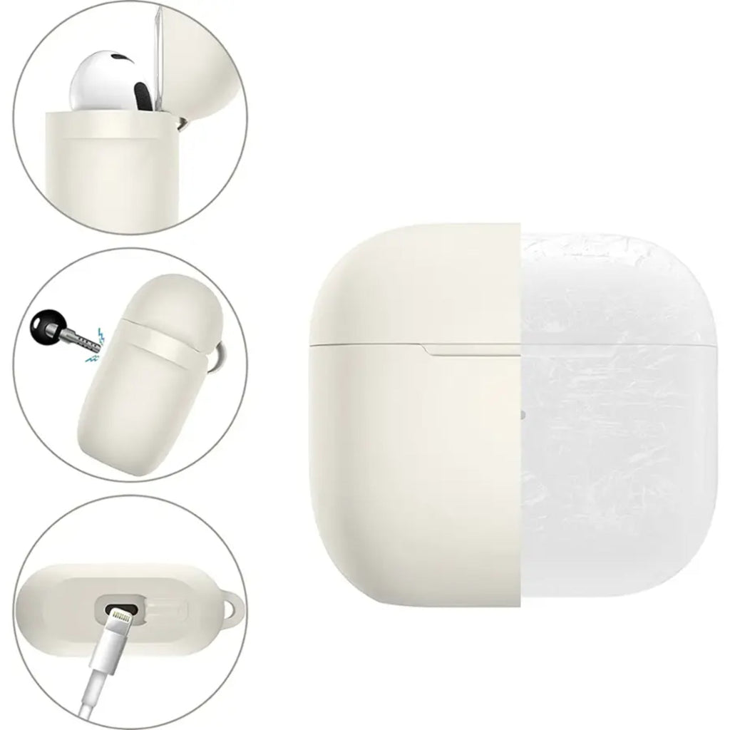 SAHARA - Venture Series Silicone Combo Kit Case for Apple AirPods (3rd Generation) - Glow White