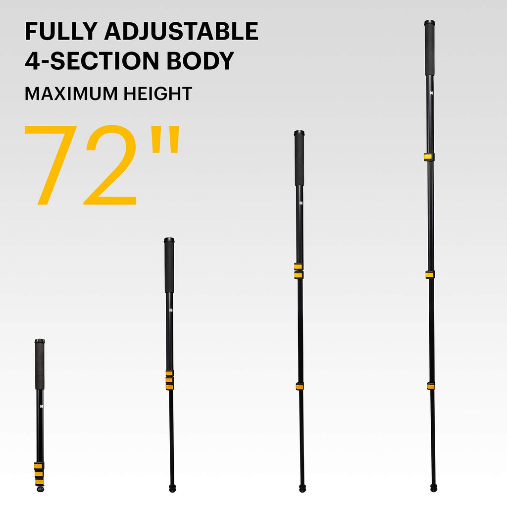 Kodak PhotoGear 72” Portable Camera Monopod, 21”-72” Aluminum Monopod with Wrist Strap & Case