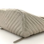 Iridescent Calfskin Chevron Quilted Small Urban Spirit Backpack Silver