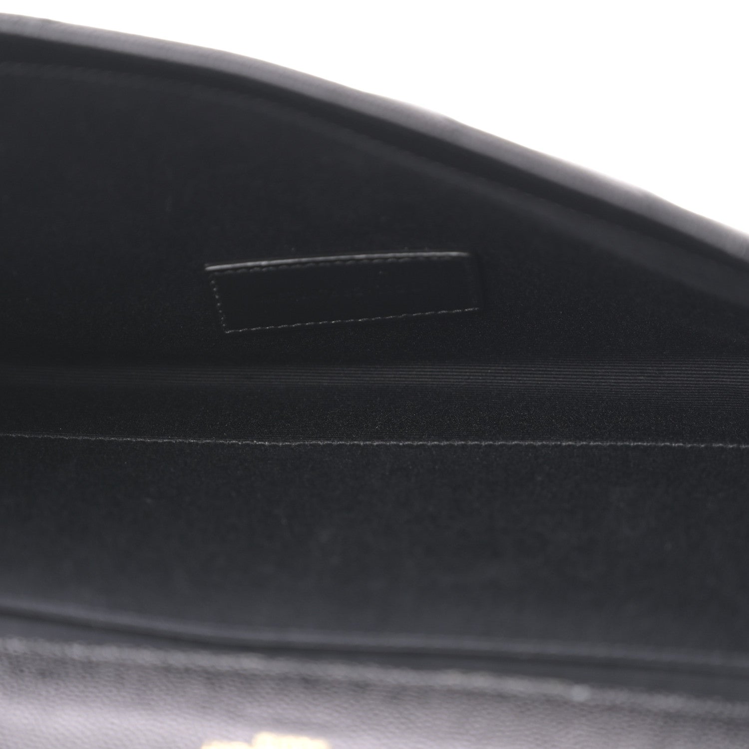 Grain De Poudre Matelasse Chevron Monogram Envelope Clutch Black