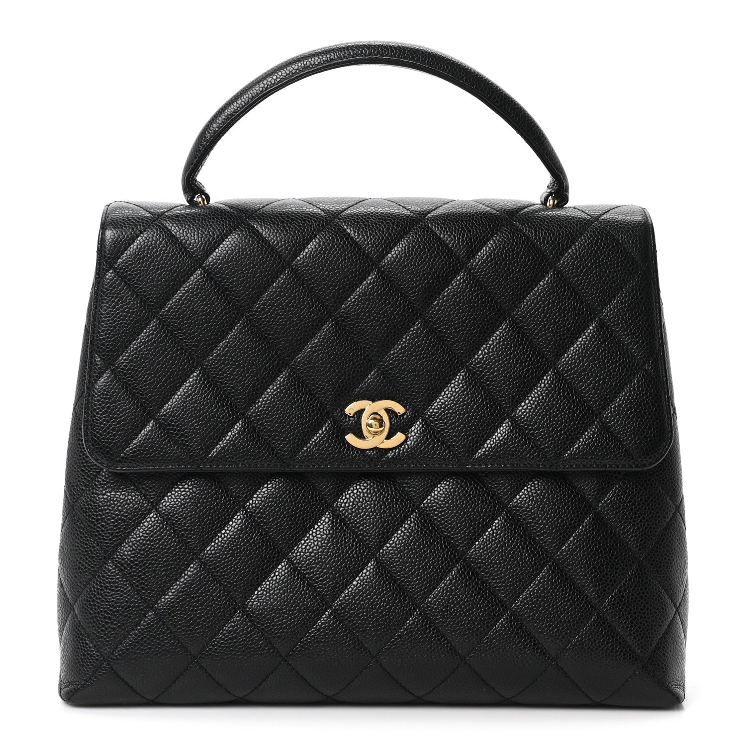 Caviar Quilted Jumbo Kelly Flap Black