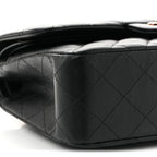 Lambskin Quilted Small Double Flap Black