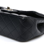 Lambskin Quilted Mini Rectangular Flap Black