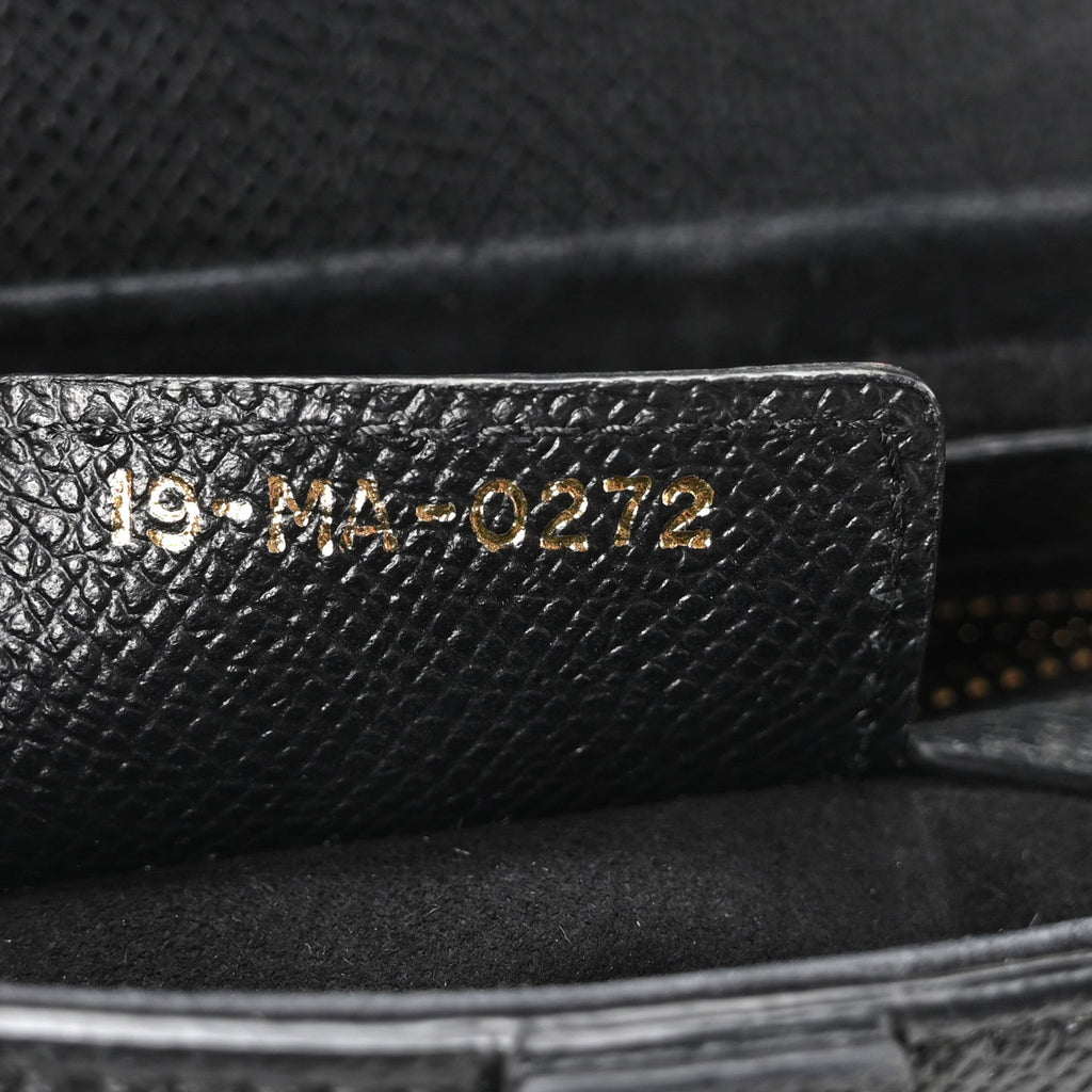 Grained Calfskin Saddle Bag Black