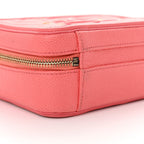 Caviar Quilted Small CC Filigree Vanity Case Coral