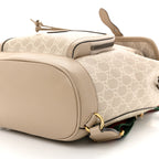 GG Supreme Monogram Azalea Calfskin Retro Interlocking G Buckle Backpack Beige Mystic White
