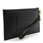 Grain De Poudre Chevron Monogram Large Bill Pouch Black