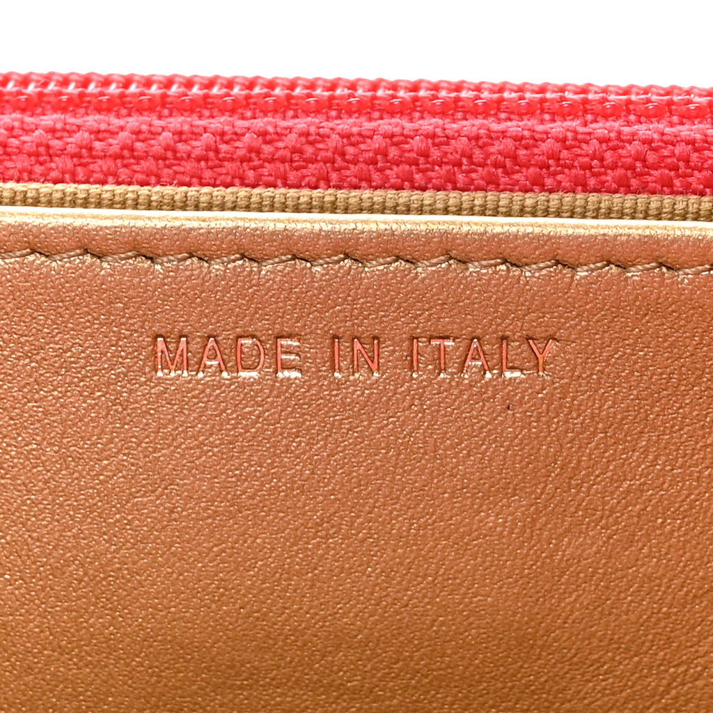 Lambskin Quilted CC Pearl Crush Wallet on Chain WOC Red