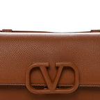 Grainy Calfskin VSling Belt Bag Saddle Brown