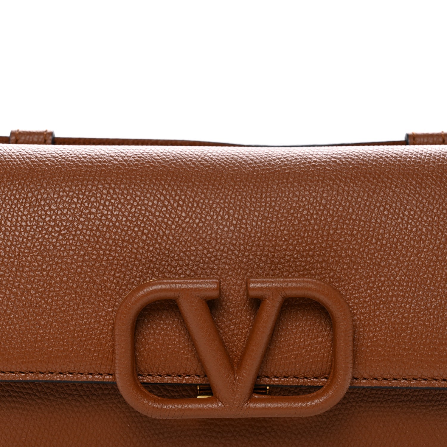 Grainy Calfskin VSling Belt Bag Saddle Brown